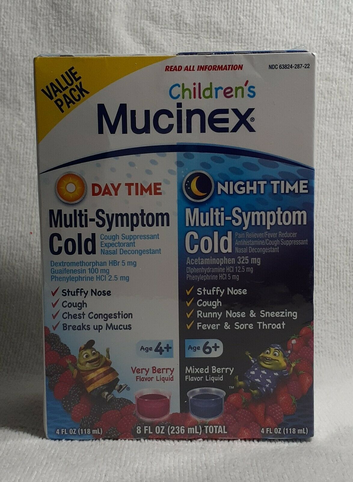 Mucinex Childrens Day Time & Night Time MultiSymptom Cold 4 fl EACH