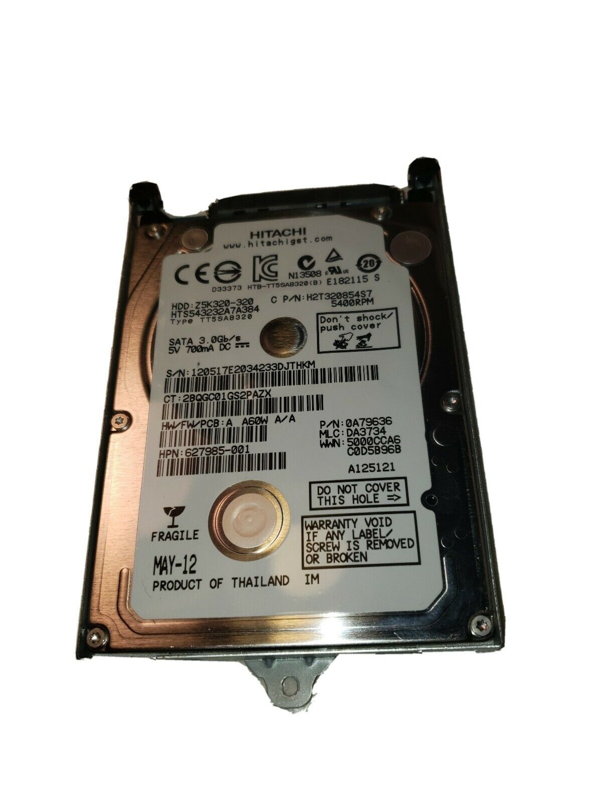 Отключите жесткий диск hitachi hdt725032vla360 от порта sata 1