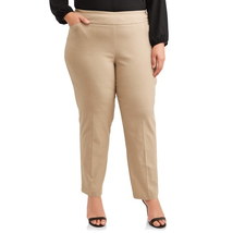 Terra &amp; Sky Brownstone Plus Size Dress Pant with Stretch - 4X - $24.99