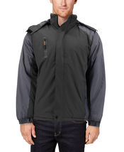 Men’s Quilted Lined Removable Hood Two Toned Zipper Puffer Lightweight Jacket image 15