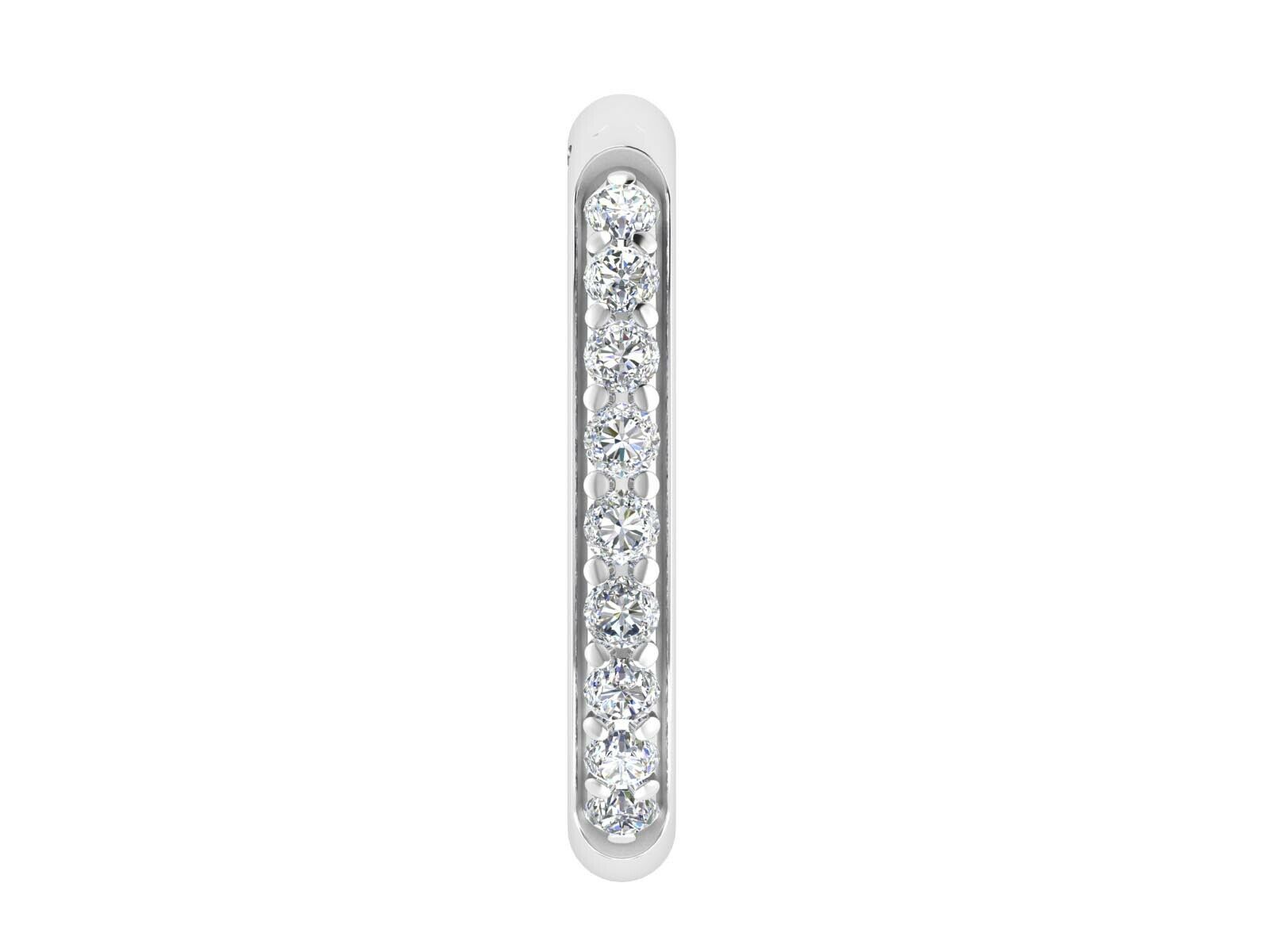 Nose Piercing Ring Natural Diamond 14k Real White Gold Hoop Nose Ring