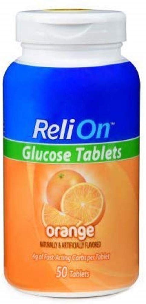 Relion Glucose Tablets - Orange Flavor - 50 counts