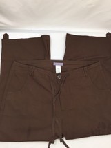 Laura Scott Women Brown Pants Cotton Waist Tie Spandex  Bottle Material ... - $56.49