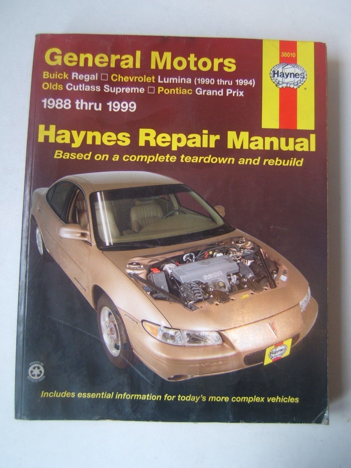 General Motors Buick Chevrolet Olds Pontiac Haynes Manual 1988-1999 Shop Used