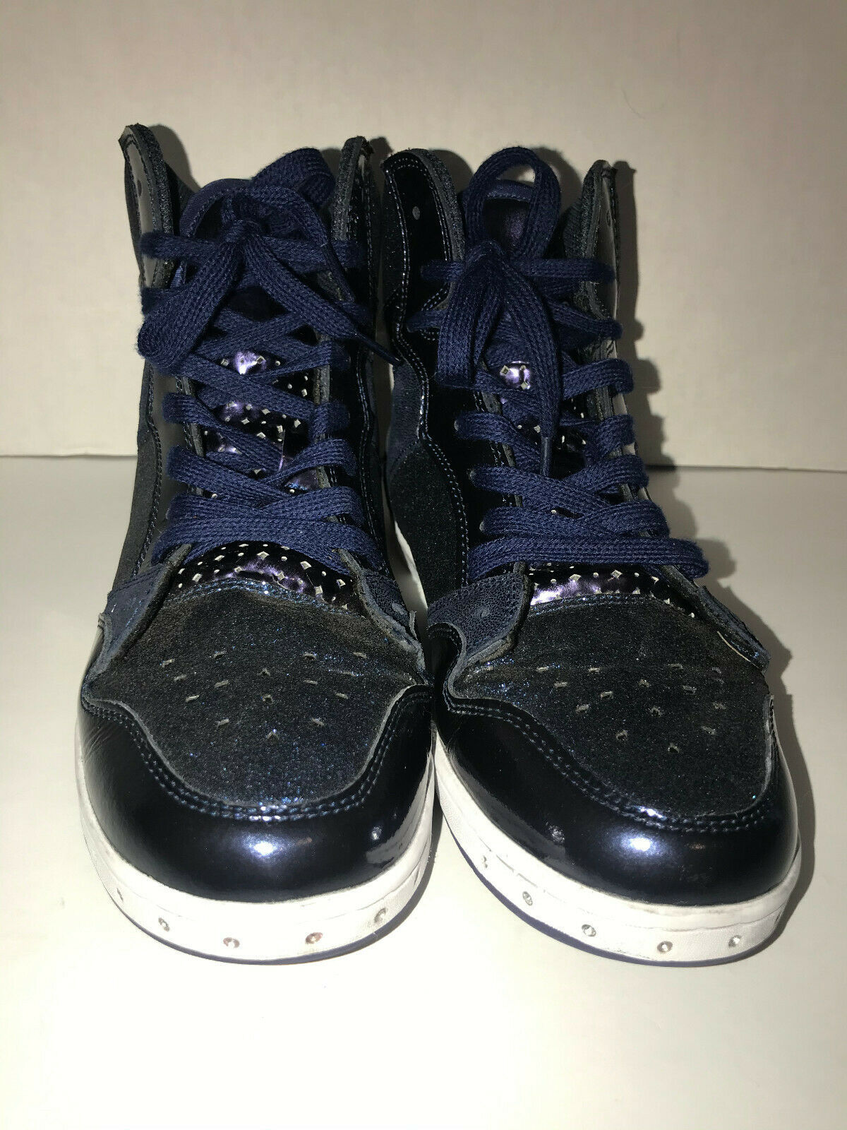 Pastry Run Athletics Blue Leather High Top Shoes Womens Size 8 - Athletic