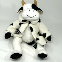Russ Berrie Plush Mooella Black White Cow Spotted Coat 14&quot; Soft Stuffed ... - £25.22 GBP