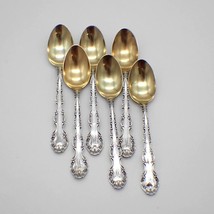 Strasbourg 6 Demitasse Spoons Set Gorham Sterling Silver Mono W - $130.90