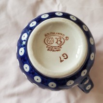 Polish Pottery Creamer, Boleslawiec Ceramics, blue white Bow11 pattern, Vintage image 4