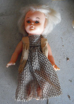 Vintage 1960s Vinyl Blonde Hair Character Girl Doll 7" Tall - $16.83