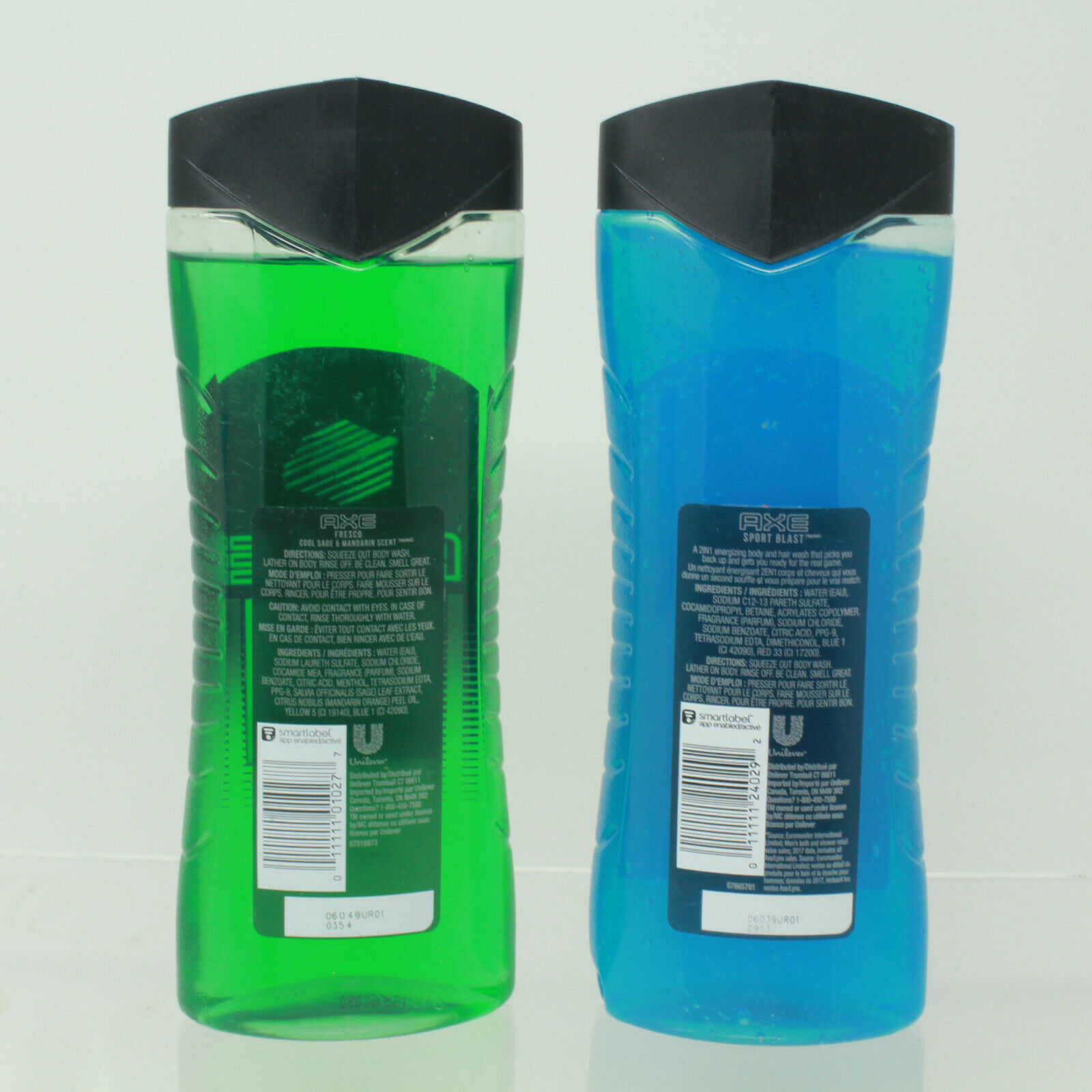 3Pack Axe For Men Fresco Body Wash Sport Blast 2n1 Wash Ice Chill Body