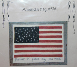 Cottage Needleworks American Flag #316 Embroidery Kit 18x22 Cotton Musli... - $28.21
