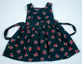 BABY GAP GIRLS SMALL 3-6 MONTHS OVERALLS DRESS BLACK RED FLORAL COTTON 3... - $7.91