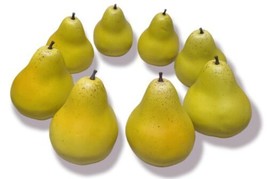 Artificial Faux Fake Fruit Pears  Home Decor Prop Staging  Lot Of 8 High Detail image 1