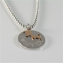 925 RHODIUM SILVER JACK&CO NECKLACE 9KT ROSE GOLD DOG JACK RUSSEL MADE IN ITALY image 2
