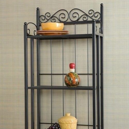 Gunmetal Gray Narrow Baker's Rack Bakers Metal Garden ...