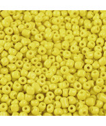 1 pound seed bead Lot glass YELLOW Opaque color round 4mm SEED852 - $8.16