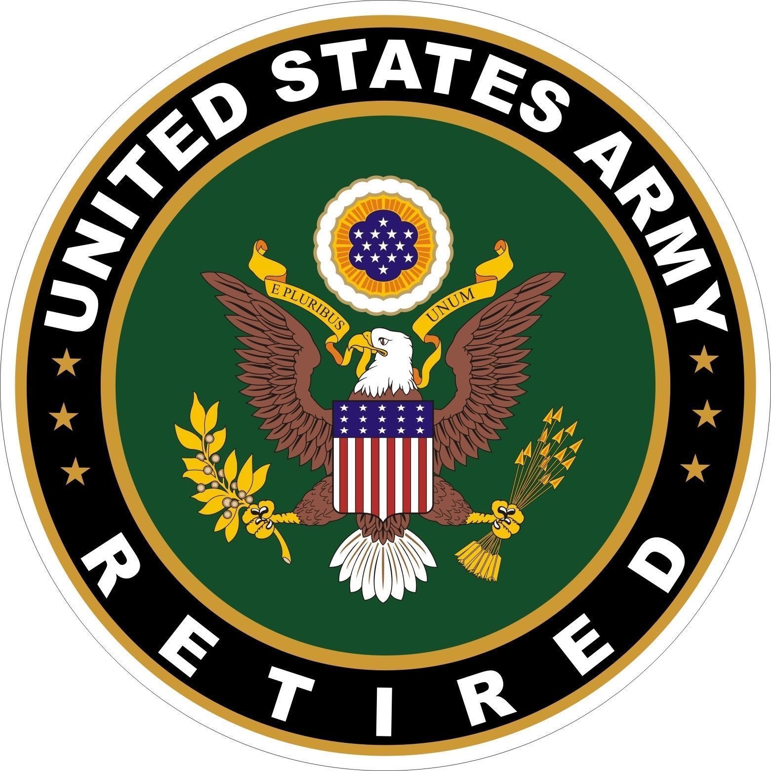 US Army Retired Color Printed Decal Sticker Car Window Wall Graphics 