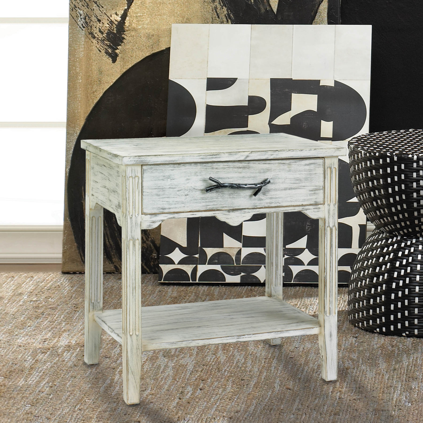 Distressed Wood End Table Entryway Table Décor Accent Table Home