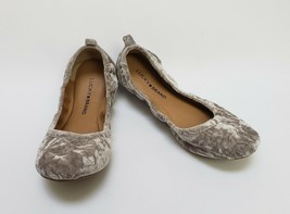 Lucky Brand Shoes Ballet Flats Crushed Velvet Gray Eleesia Size US 7.5 E... - $44.50