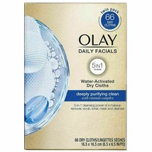 Olay Daily Facials Cleansing Cloths, Deep Purifying clean, 66 Count..+ - $29.69