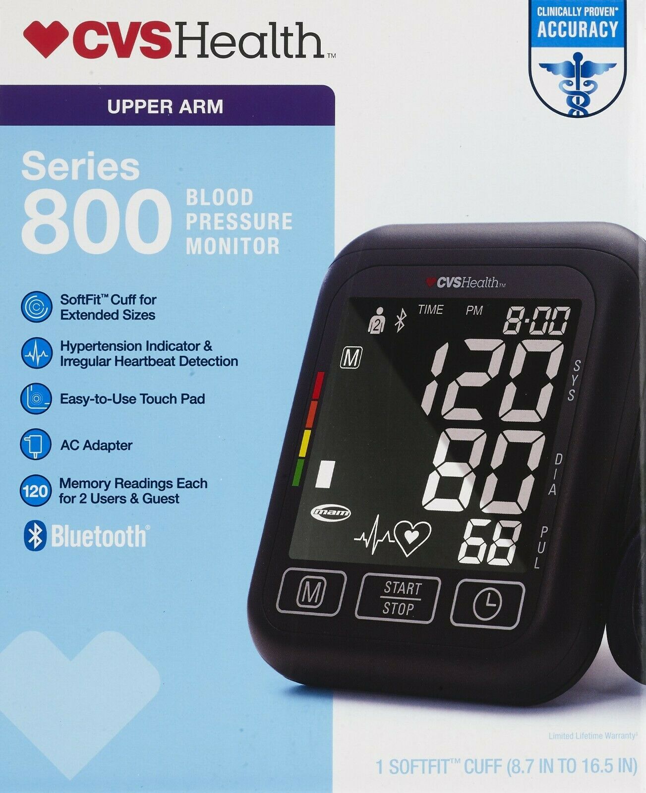 CVS Health Series 800 Upper Arm Blood Pressure Monitor FREE SHIPPING