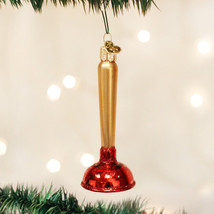 OLD WORLD CHRISTMAS TOILET PLUNGER GLASS CHRISTMAS ORNAMENT 32193 - $12.88