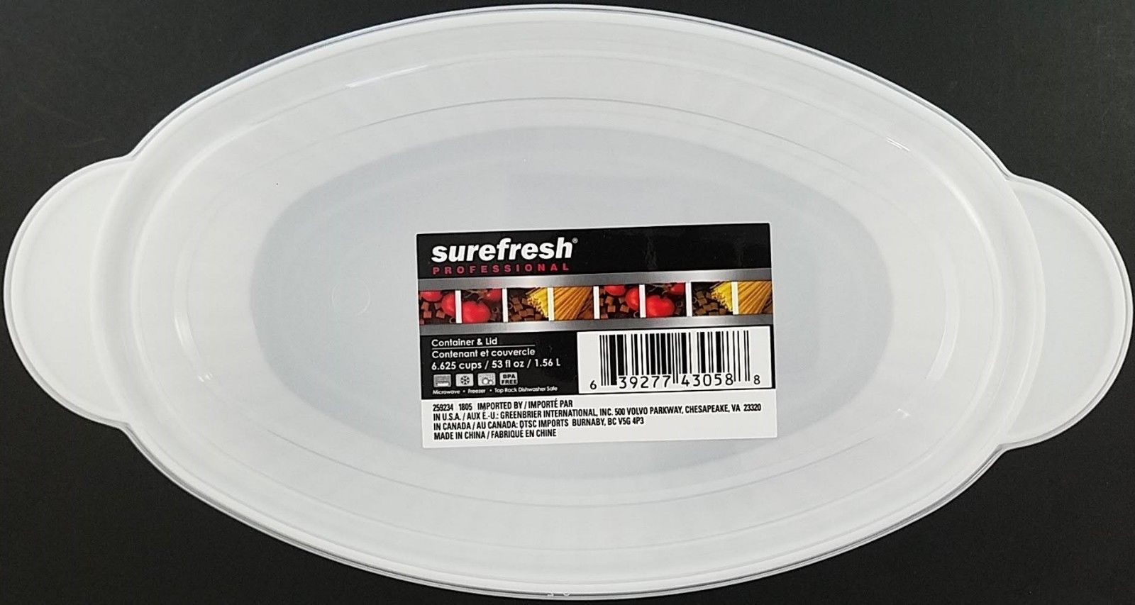 Microwavable Casserole White Plastic Dishes w Lids, 1/Pk, Select Oval