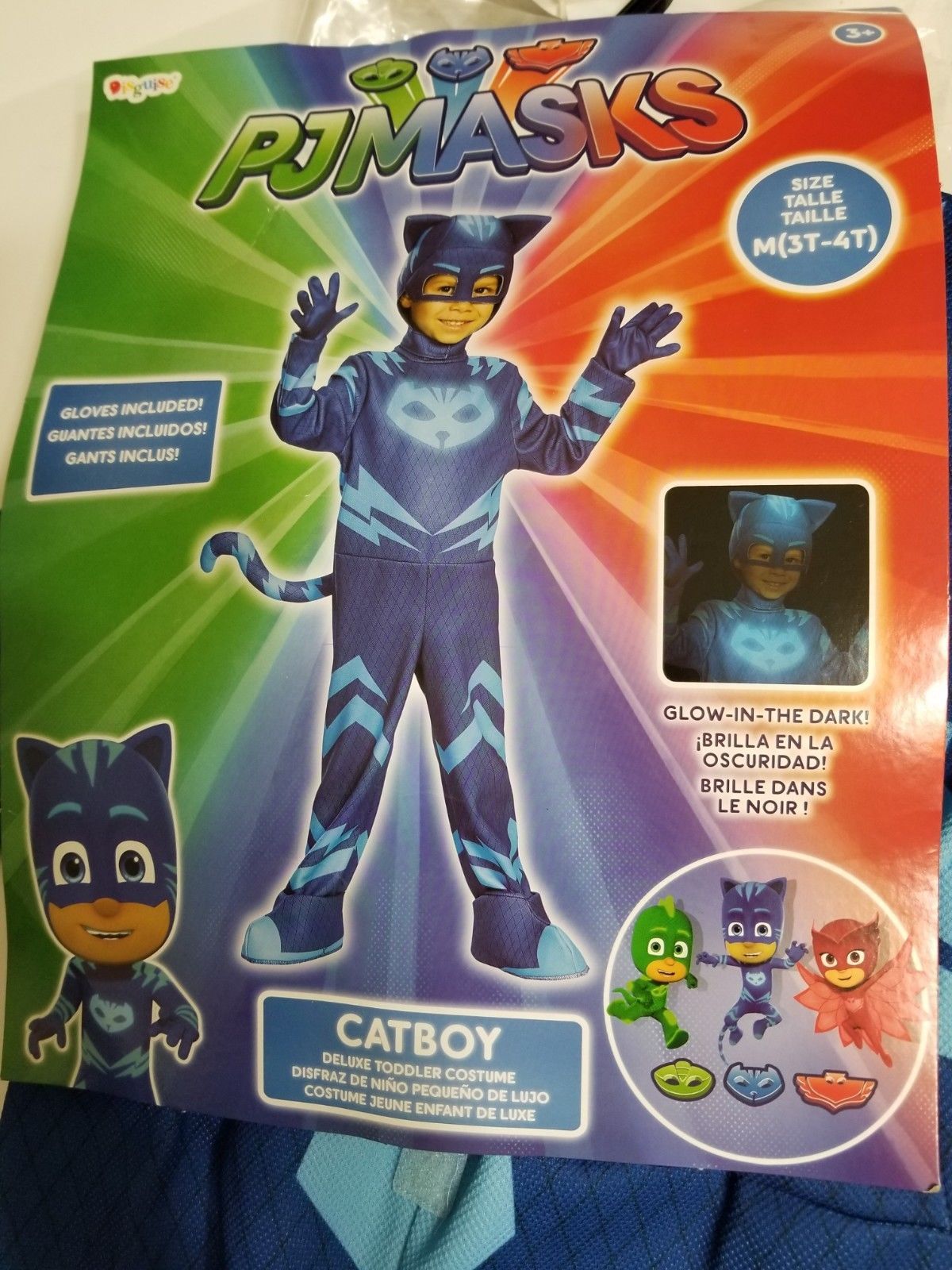 Catboy Classic Toddler PJ Masks Costume Medium//3T-4T
