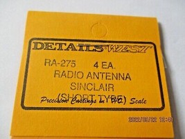 Details West # RA-275 Radio Antenna Sinclair Short Type. 4 Each. HO-Scale image 2