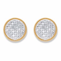 1/4 TCW Round 18k Gold over Sterling Silver Diamond Stud Earrings - $63.35