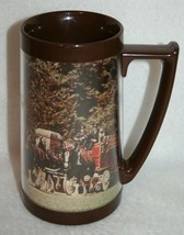 Vintage Thermo Serv Budweiser Clydesdale Horses & Wagon Mug Cup Beer Bud Light - $12.86