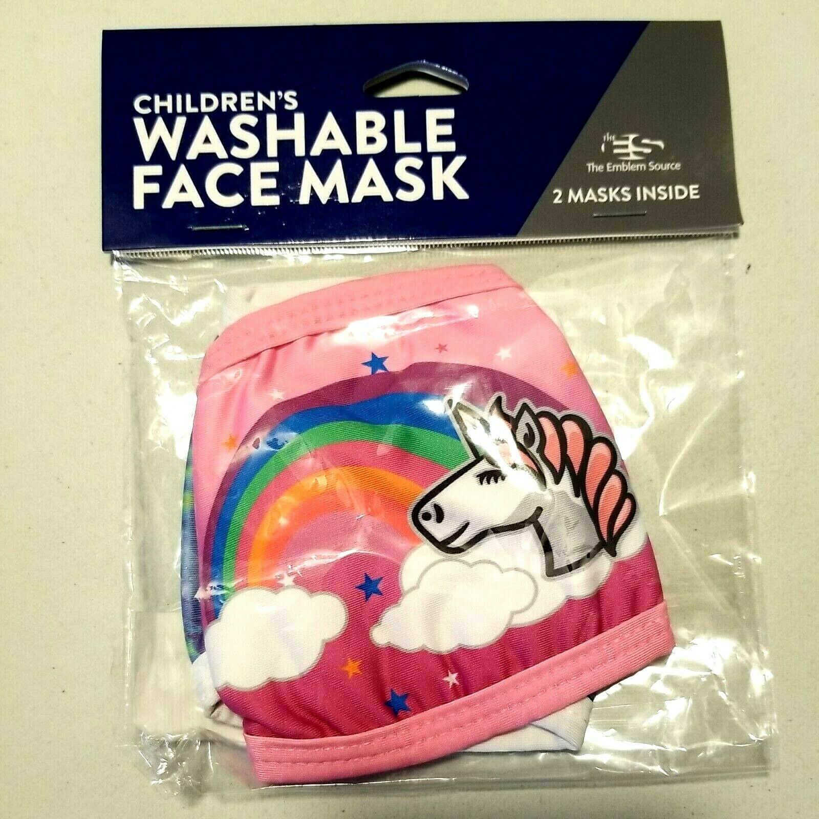 Primary image for New In Pkg (2) Children's Washable Face Mask W/ Assorted Designs