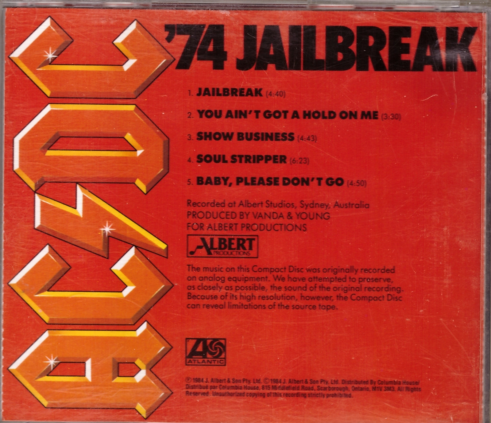 AC/DC CD '74 Jailbreak - CDs