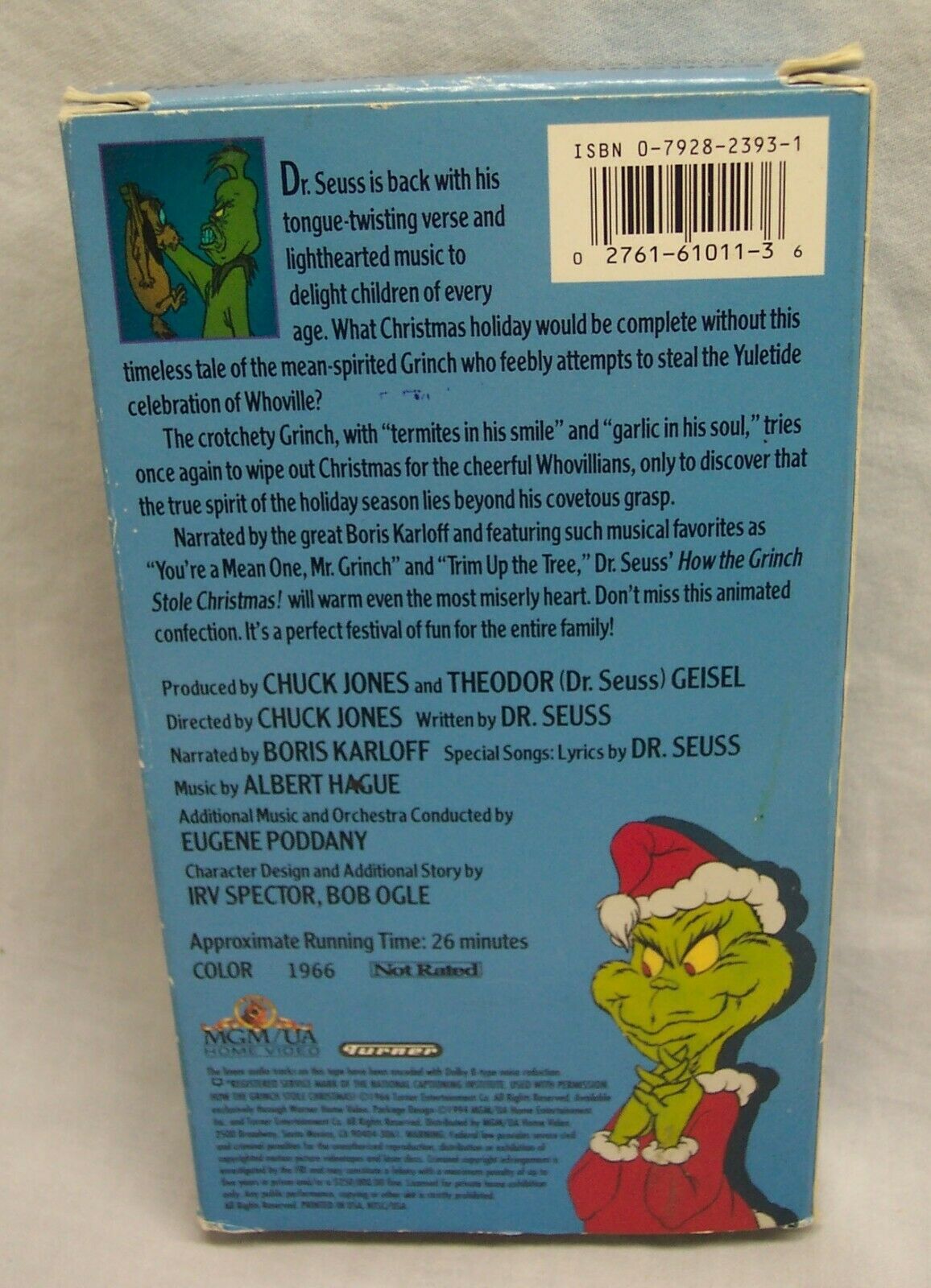 Vintage Dr. Seuss' HOW THE GRINCH STOLE CHRISTMAS VHS VIDEO 1966 - VHS ...