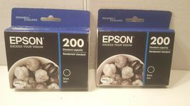 Genuine Epson - 200 Black Ink - T200120 - SET of 2 - Sealed Retail Box - 2018 - $12.43