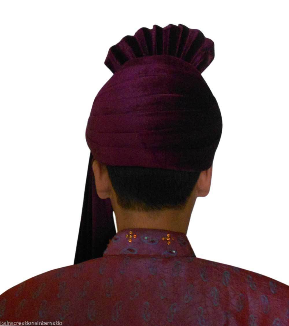 Men Hat Punjabi Indian Handmade Top Hats Bhangra Pagri Turban Velvet