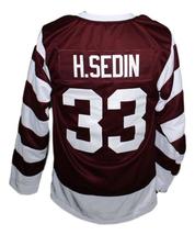 Any Name Number Vancouver Millionaires Hockey Jersey Maroon H. Sedin Any Size image 2