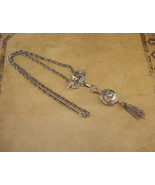 Vintage Cherub pocketwatch tassel Necklace - Victorian style fob necklac... - $95.00