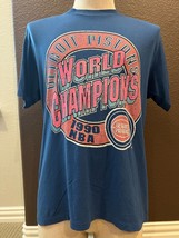 Vintage 90&#39;s Detroit Pistons 1990 NBA Champs Blue T-shirt size L - $44.54