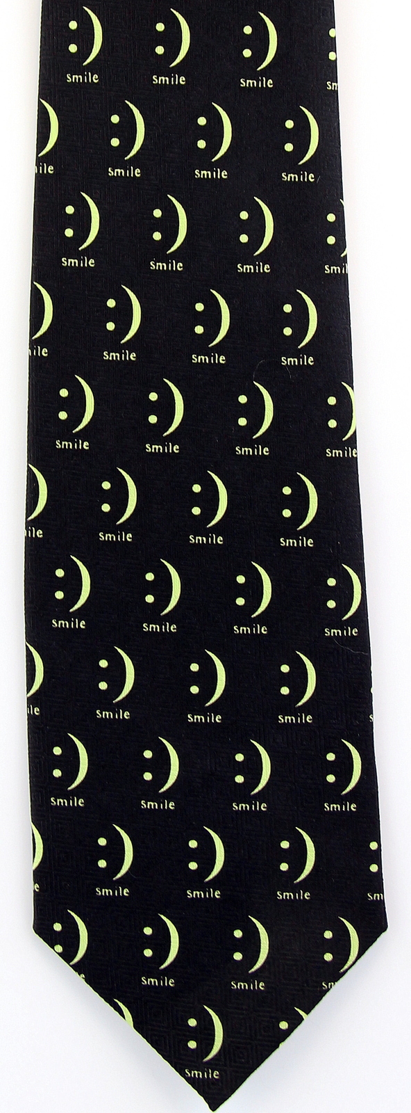 Black Roberto Cellini Mens Smiley Face Emoticon Neck Tie One Size Neck Tie