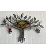 Seeka Tree of Life Hebrew Brooch Pin Jewish Colorful Limited Edition - $58.36