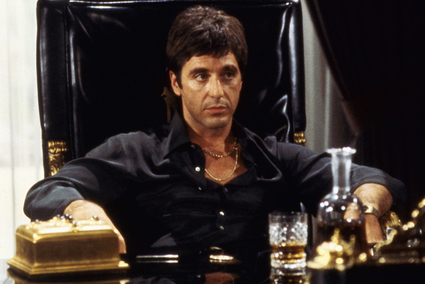 Al Pacino in Scarface in Black Shirt Seated in Chair 24x18 Poster ...