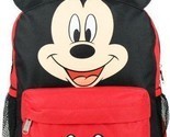 Mickey Mouse Ears Face Square 12" inches backpack Red- Black -Disney Licensed