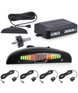 4 Parking Sensors LED Display Car Reverse Radar System Alarm Kit Black - $29.99