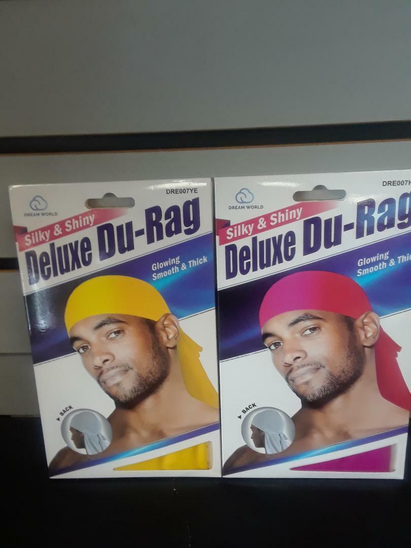 Set of 4 Black Smooth & Thick Shiny & Silky Deluxe Du Rag Durag annie 