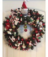 Vintage Christmas ornament wreath Snowman Snowmen 23 Inch 24420 - $173.24