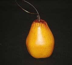 Old Vintage Hanging Yellow Pear Christmas Tree Ornament Xmas Home Decor - $7.91