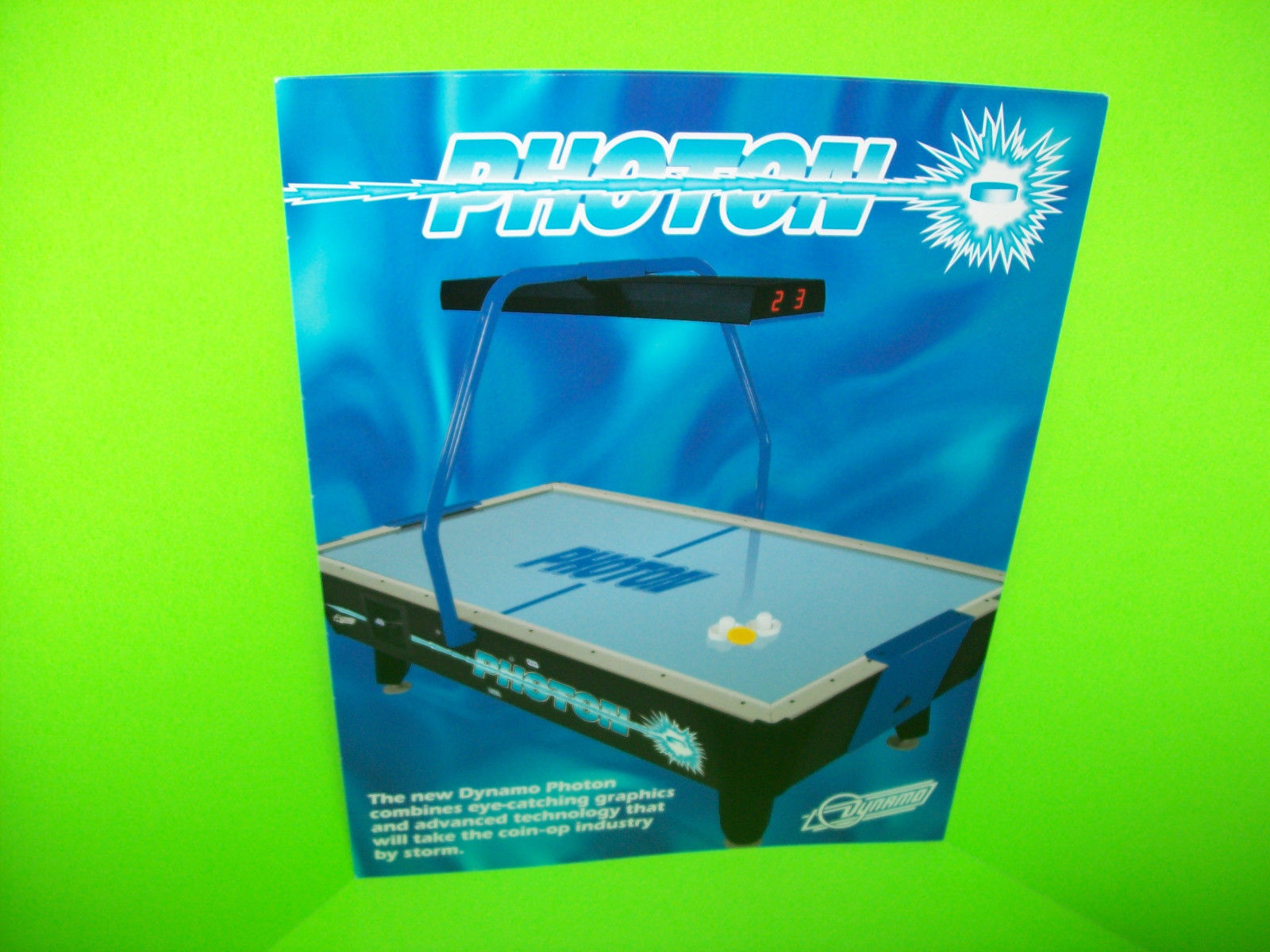 Dynamo PHOTON Vintage Foldout NOS Original Air Hockey Table Promo Sales