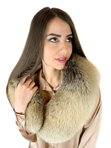 Golden Island Fox Fur Collar 40' (100cm) Saga Furs Natural Color Fur Scarf Stole image 1