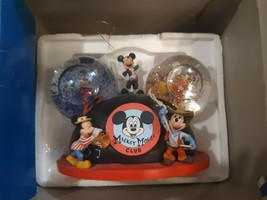 Disney Store Mickey Mouse Club Snow Globe Mickey March Musical Hat Ears Figur... - $69.25